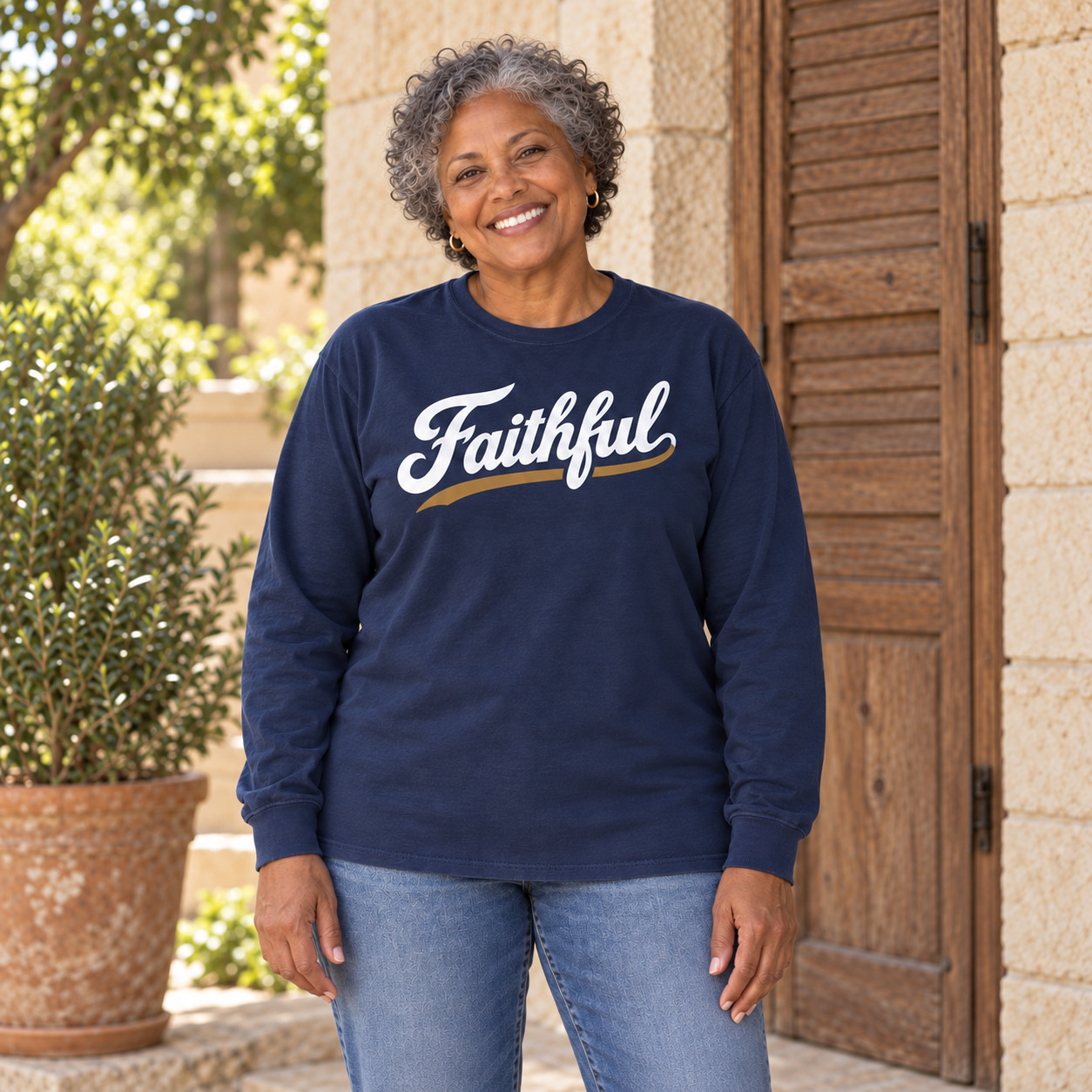 Faithful Script Long-Sleeve T-Shirt