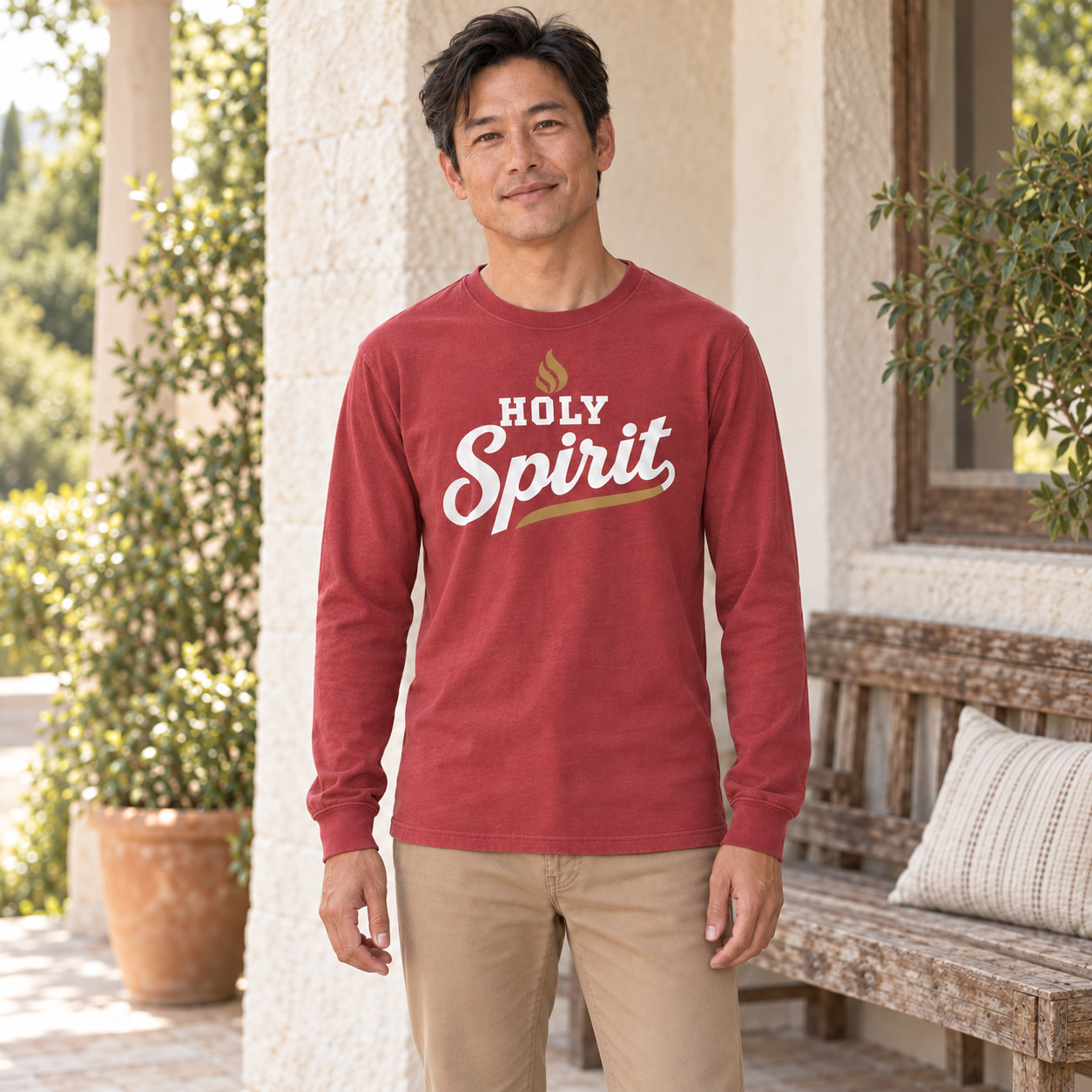 Holy Spirit Script Long-Sleeve T-Shirt