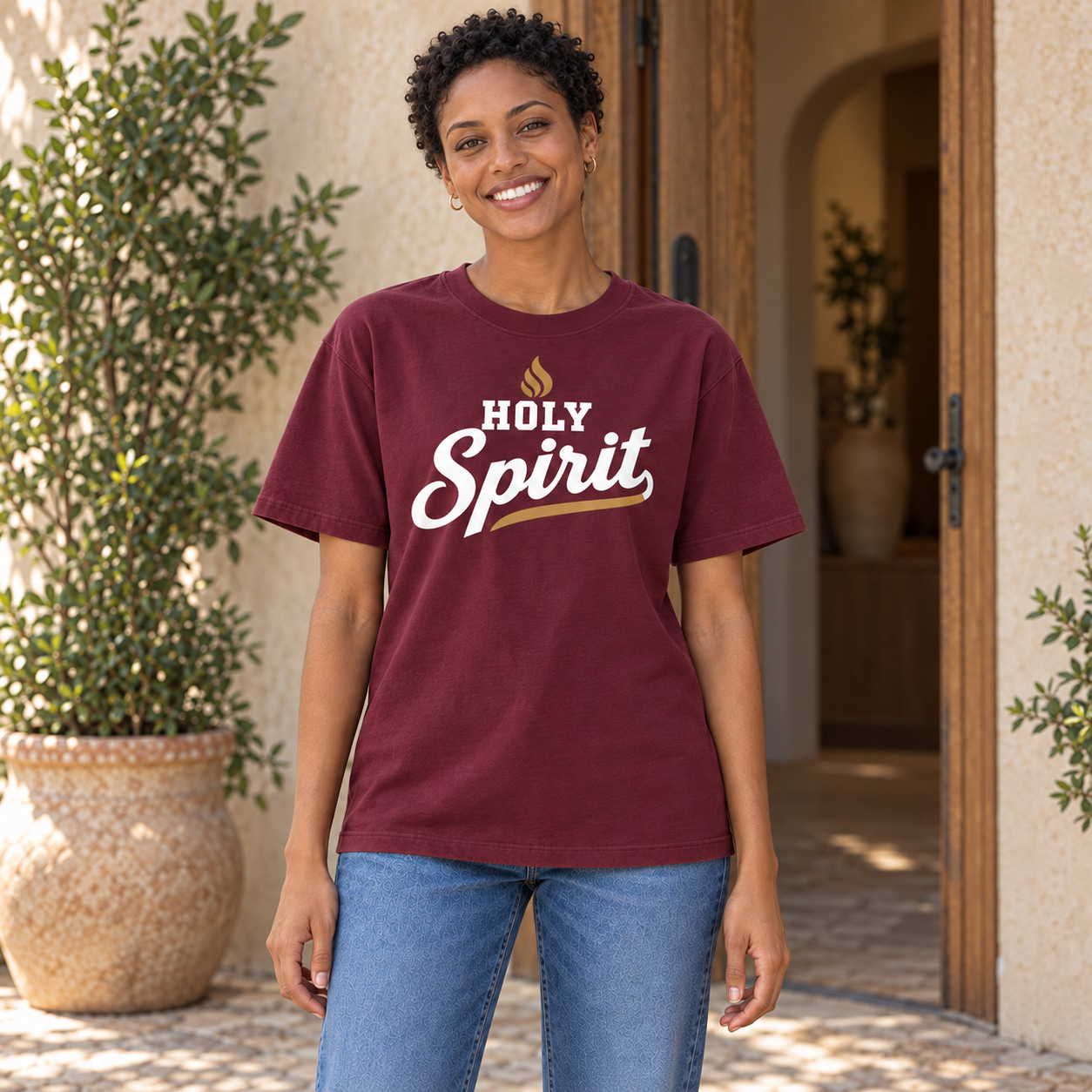 Holy Spirit Script Heavyweight T-Shirt