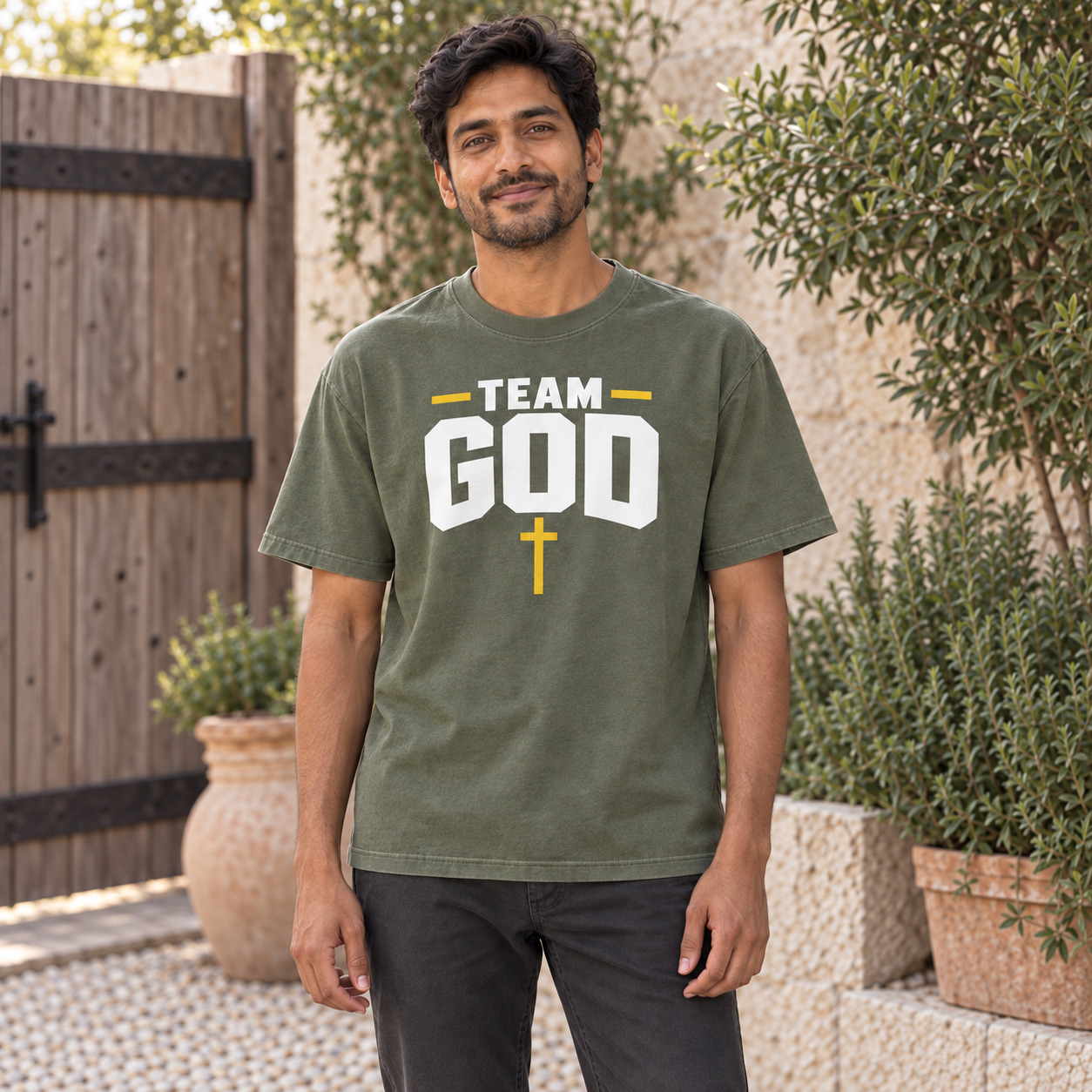 Team God Rally Heavyweight T-Shirt